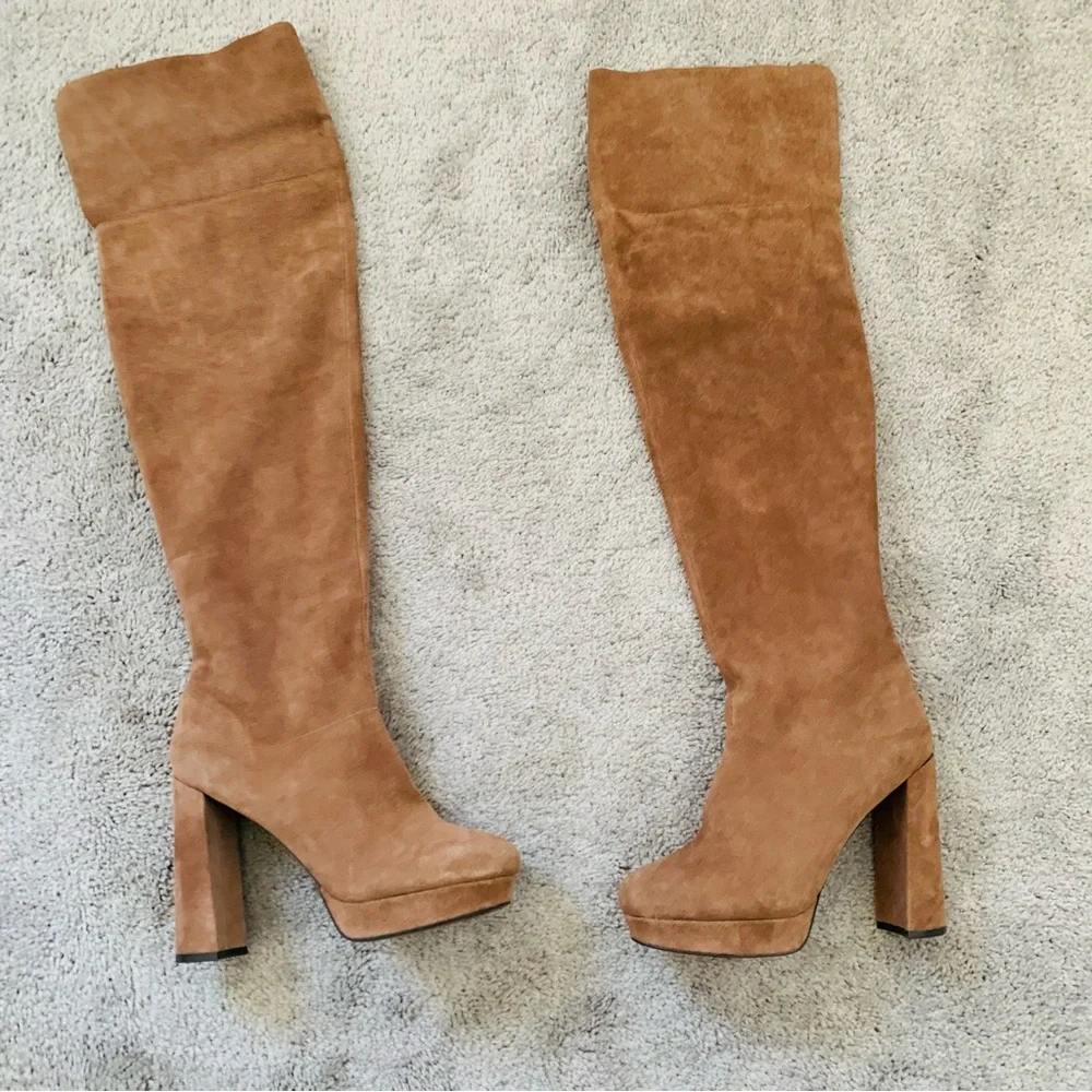 EUC JEFFREY CAMPBELL DESTINO THIGH HIGH FOLD OVER BOOT PLATFORM